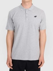 4F Koszulka polo w kolorze szarym rozmiar: S. Szare bezrękawniki 4F, s, bez wzorów, z bawełny, bez kołnierzyka, bez ramiączek. Za 48.16 zł.