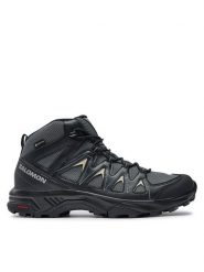 Salomon Trekkingi X Braze Mid Gore-Tex L47430500 Czarny. Czarne botki sznurowane Salomon, bez wzorów, z gore-texu, bez obcasa, bez zapięcia. Za 479.99 zł.