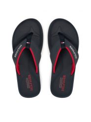 Tommy Hilfiger Japonki Padded Comfort Hilfiger B Sandal FM0FM05440 Granatowy. Niebieskie japonki Tommy Hilfiger, bez wzorów, ze skóry. Za 139.99 zł.