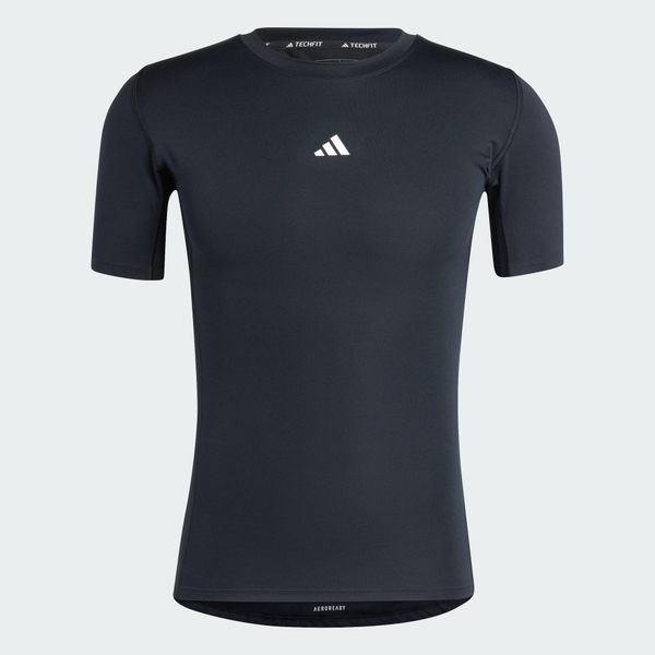 Koszulka TECHFIT Compression Training. Czarne bielizna termoaktywna Adidas, l, bez wzorów, z dzianiny, do piłki nożnej, techfit (adidas). Za 149.00 zł.