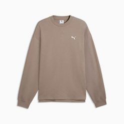 Bluza sportowa męska Puma ESS ELEVATED. Brązowe bluzy bez kaptura Puma, m, bez wzorów, z bawełny, bez kaptura. Za 236.14 zł.