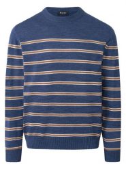 Maerz Muenchen Wełniany sweter w kolorze granatowym rozmiar: 56. Niebieskie swetry nierozpinane Maerz Muenchen, bez wzorów, z wełny, bez kołnierzyka, bez ramiączek. Za 295.99 zł.