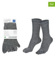 Norfolk Skarpety (2 pary) "Bruges" w kolorze antracytowym z palcami rozmiar: M. Czarne skarpety Norfolk, bez wzorów, z materiału. Za 108.99 zł.