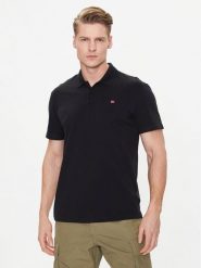 Napapijri Polo Ealis NP0A4H8B Czarny Regular Fit. Czarne koszulki polo Napapijri, m, bez wzorów, z bawełny, bez kołnierzyka, bez ramiączek. Za 159.99 zł.