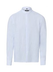 Nils Sundström Lniana koszula w stylu casual Mężczyźni Slim Fit len niebieski|biały, XL. Białe koszule Nils Sundström, m, bez wzorów, ze lnu, bez kołnierzyka, bez ramiączek. Za 229.95 zł.
