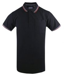 Klasyczna, Męska Koszulka Polo - Brave Soul - Czarna. Czarne koszulki polo Brave Soul, na lato, l, bez wzorów, z bawełny, bez kołnierzyka, bez ramiączek. Za 75.00 zł.