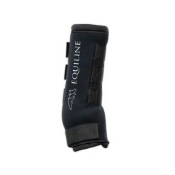 Terapeutyczne getry spoczynkowe dla koni Equiline (x2). Czarne legginsy długie sportowe EQODE BY EQUILINE, bez wzorów, do jazdy konnej. Za 460.00 zł.