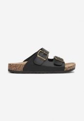 Czarne Klapki na Korkowej Podeszwie Kelisa. Czarne klapki Born2be. Za 59.99 zł.