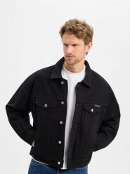 Calvin Klein Jeans kurtka dżinsowa Mężczyźni Bawełna czarny, L. Czarne kurtki Calvin Klein Jeans, l, bez wzorów, z bawełny, bez kaptura. Za 229.95 zł.