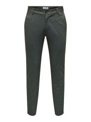 ONLY & SONS Spodnie chino "Mark" w kolorze ciemnozielonym rozmiar: W29/L34. Zielone eleganckie spodnie Only & Sons, l. Za 112.45 zł.
