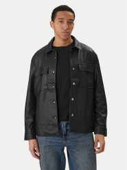 Calvin Klein Jeans Kurtka z imitacji skóry LV04RE404G Czarny Regular Fit. Czarne kurtki Calvin Klein Jeans, m, bez wzorów, z jeansu, bez kaptura. Za 699.99 zł.