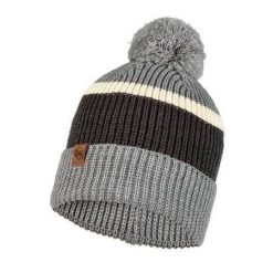 Czapka biegowa unisex Buff Knitted Hat Elon Ash ciepła z pomponem. Szare czapki zimowe Buff, bez wzorów. W wyprzedaży za 82.43 zł.