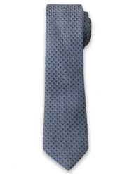 Elegancki Krawat Męski w Drobny Wzór - 6 cm - Alties, Niebiesko-Granatowy. Niebieskie krawaty i muchy Alties, bez wzorów, z tkaniny. Za 49.00 zł.