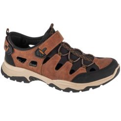 Buty, sandały Rieker Sandals B8375-90 brązowe. Brązowe sandały z gumy, bez zapięcia. Za 489.36 zł.