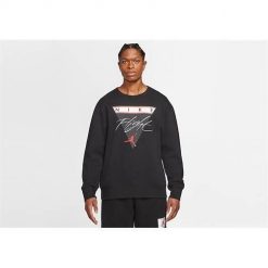 Bluza sportowa męska Nike Air Jordan Flight Fleece. Czarne bluzy bez kaptura Nike, m, bez wzorów, bez kaptura. Za 458.00 zł.