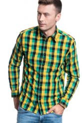 KOSZULA MĘSKA WRANGLER LS 1PKT SHIRT LEMON CHROME W5M24MY07 112130216. Koszule Wrangler, m, bez wzorów, bez kołnierzyka, bez ramiączek. Za 129.99 zł.