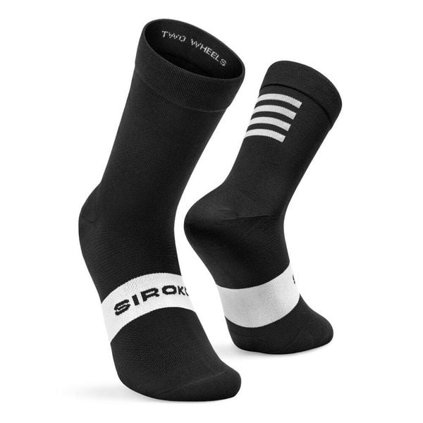 Skarpetki rowerowe unisex S1 Black Kapelmuur. Czarne skarpety SIROKO, bez wzorów, z nylonu. Za 67.00 zł.