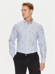 Tommy Hilfiger Koszula Global Stripe MW0MW34608 Niebieski Regular Fit. Niebieskie koszule Tommy Hilfiger, m, bez wzorów, z bawełny, bez kołnierzyka, bez ramiączek. Za 149.99 zł.