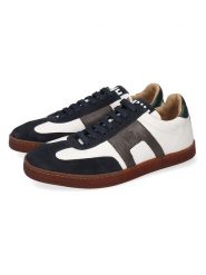 MELVIN & HAMILTON Skórzane sneakersy "Jaxson 3" w kolorze granatowo-białym rozmiar: 39. Białe buty sportowe casual Melvin & Hamilton, bez wzorów, ze skóry, bez zapięcia. Za 480.90 zł.