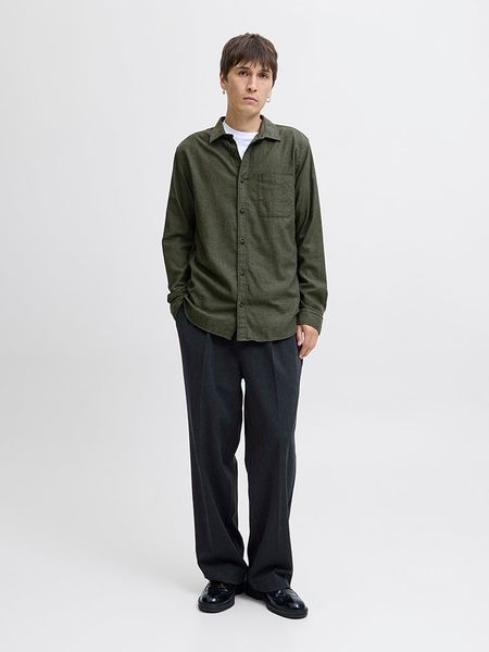 Jack & Jones Koszula - Regular fit - w kolorze khaki rozmiar: S. Brązowe koszule Jack & Jones, s, bez wzorów, z bawełny, bez kołnierzyka, bez ramiączek. Za 70.08 zł.