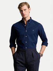 Polo Ralph Lauren Koszula 710928254001 Granatowy Slim Fit. Niebieskie koszule Polo Ralph Lauren, m, bez wzorów, z bawełny, bez kołnierzyka, bez ramiączek. Za 439.99 zł.