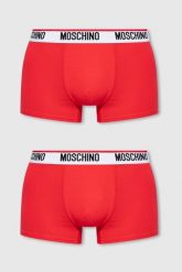 MOSCHINO Czerwone bokserki męskie 3PACK, Rozmiar XL. Czerwone bokserki MOSCHINO, m, bez wzorów, z bawełny. W wyprzedaży za 238.99 zł.