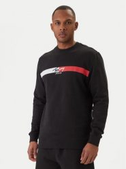 Tommy Jeans Bluza Sign Stripe DM0DM23019 Czarny Regular Fit. Czarne bluzy Tommy Jeans, m, bez wzorów, z bawełny, bez kaptura. Za 329.99 zł.