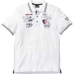 Shirt polo z efektownym zdobieniem bonprix biały. Koszulki polo bonprix. Za 44.99 zł.