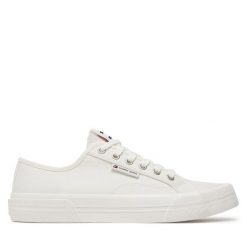 Tenisówki Tommy Jeans. Białe trampki Tommy Jeans, m, bez wzorów, bez zapięcia. Za 159.99 zł.