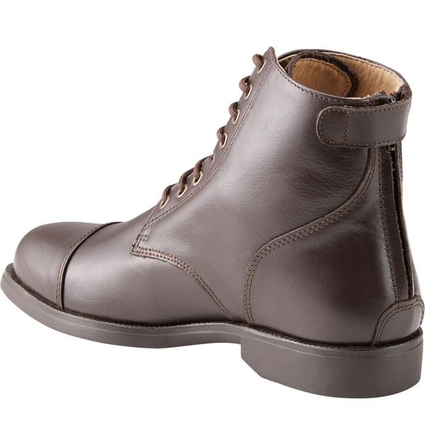 Sztyblety jeździeckie FOUGANZA 560 Paddock. Brązowe sztyblety FOUGANZA, bez wzorów, z materiału, przed kostkę, bez obcasa, bez zapięcia. Za 69.99 zł.