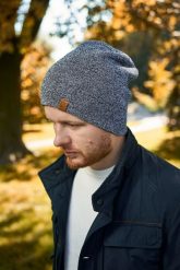 Modna czapka męska Brødrene cz4 j. szara 9915. Szare czapki zimowe bez wzorów. Za 22.46 zł.
