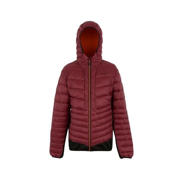 Kurtka z kapturem Regatta Leedre. Brązowe kurtki Regatta, bez wzorów, z puchu, z kapturem. Za 179.99 zł.