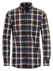 CASAMODA Koszula - Comfort fit - w kolorze granatowo-jasnobrązowo-brązowym rozmiar: XL. Brązowe koszule CASAMODA, xl, bez wzorów, z bawełny, bez kołnierzyka, bez ramiączek. Za 113.99 zł.