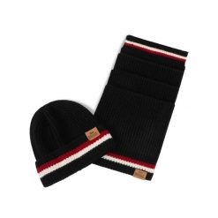 Szalik Lonsdale Butleigh. Czarne szaliki Lonsdale, bez wzorów, z dzianiny. Za 186.00 zł.