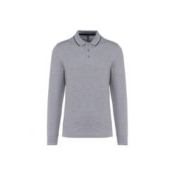 Koszulka polo pique z długim rękawem Kariban. Niebieskie koszulki polo KARIBAN, m, bez wzorów, bez kołnierzyka, bez ramiączek. Za 151.50 zł.