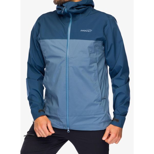 Kurtka przeciwdeszczowa męska Inov-8 Venturelite Jacket FZ. Niebieskie kurtki Inov-8, m, bez wzorów, bez kaptura. Za 555.99 zł.