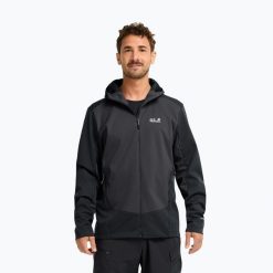 Kurtka softshell męska Jack Wolfskin Skyvail. Szare kurtki Jack Wolfskin, l, bez wzorów, z materiału, bez kaptura. Za 509.99 zł.