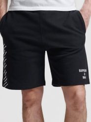 Superdry Szorty dresowe w kolorze czarnym rozmiar: L. Czarne krótkie spodenki sportowe Superdry, l, bez wzorów, z dresówki. Za 114.98 zł.