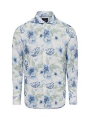 JOOP! Koszula z zawartością lnu - Pai-W Mężczyźni Slim Fit len wielokolorowy|niebieski|biały, 40. Białe koszule JOOP!, m, bez wzorów, ze lnu, bez kołnierzyka, bez ramiączek. Za 349.95 zł.