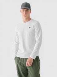 4F Longsleeve regular gładki męski - biały XXL. Białe bluzki z długim rękawem 4F, m, bez wzorów, z bawełny, bez kołnierzyka, bez ramiączek. Za 69.99 zł.