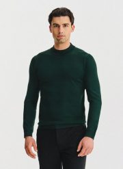 PAKO LORENTE - Zielony bawełniany półgolf męski. Zielone swetry nierozpinane Pako Lorente, na jesień, m, bez wzorów, z bawełny, bez kołnierzyka, bez ramiączek. Za 199.99 zł.