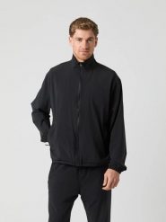 Bjorn_borg ACE TRACK JACKET — Męska kurtka treningowa czarna – BLACK BEAUTY. Czarne kurtki Björn Borg, l, bez wzorów, bez kaptura. Za 479.50 zł.