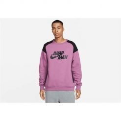 Bluza sportowa męska Nike Air Jordan Jumpman. Fioletowe bluzy bez kaptura Nike, l, bez wzorów, z bawełny, bez kaptura. Za 454.00 zł.