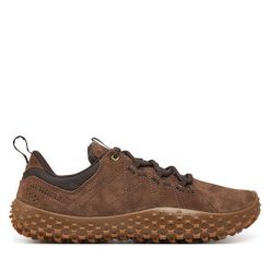 Trekkingi Merrell. Brązowe buty trekkingowe Merrell, bez wzorów, bez zapięcia. Za 469.99 zł.
