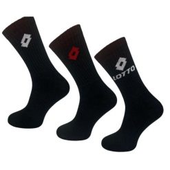 Męskie Skarpetki Frotte (zestaw 3 Sztuk). Czarne skarpety Lotto, bez wzorów, z bawełny. Za 35.99 zł.