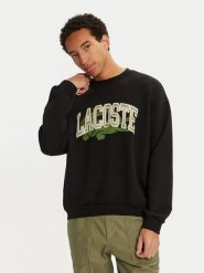 Lacoste Bluza SH2850 Czarny Loose Fit. Czarne bluzy LACOSTE, m, bez wzorów, z bawełny, bez kaptura. Za 699.99 zł.