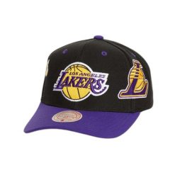 Czapka z daszkiem Mitchell & Ness Overbite Pro Los Angeles Lakers. Czarne czapki z daszkiem Mitchell & Ness, bez wzorów. Za 221.00 zł.