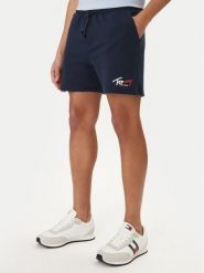 Tommy Jeans Szorty sportowe Signature DM0DM23017 Granatowy Regular Fit. Niebieskie krótkie spodenki sportowe Tommy Jeans, m, bez wzorów, z bawełny. Za 249.99 zł.