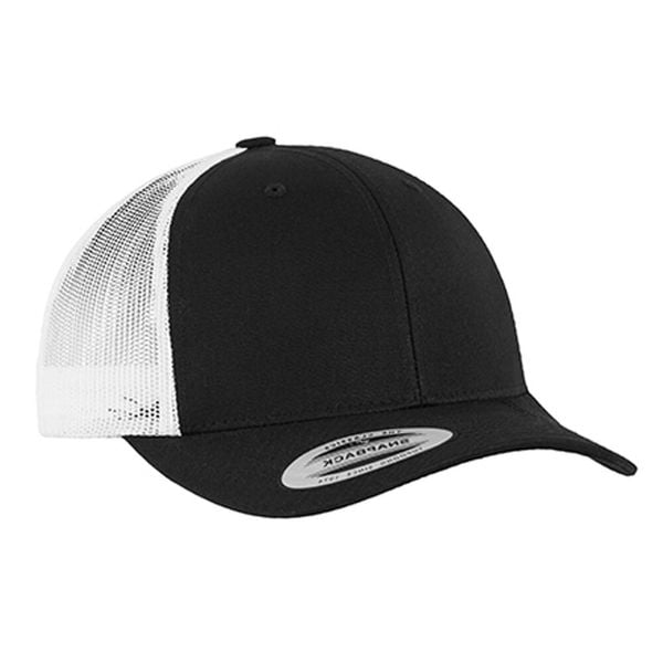 Dwukolorowa Czapka Trucker Retro. Brązowe czapki z daszkiem FLEXFIT, bez wzorów, z bawełny. Za 59.99 zł.