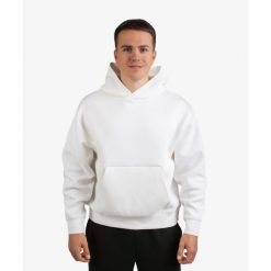 Bluza INTERLOCK OVERSIZE DZIK® biała. Białe bluzy DZIK, l, z aplikacjami, z materiału, bez kaptura. Za 349.99 zł.